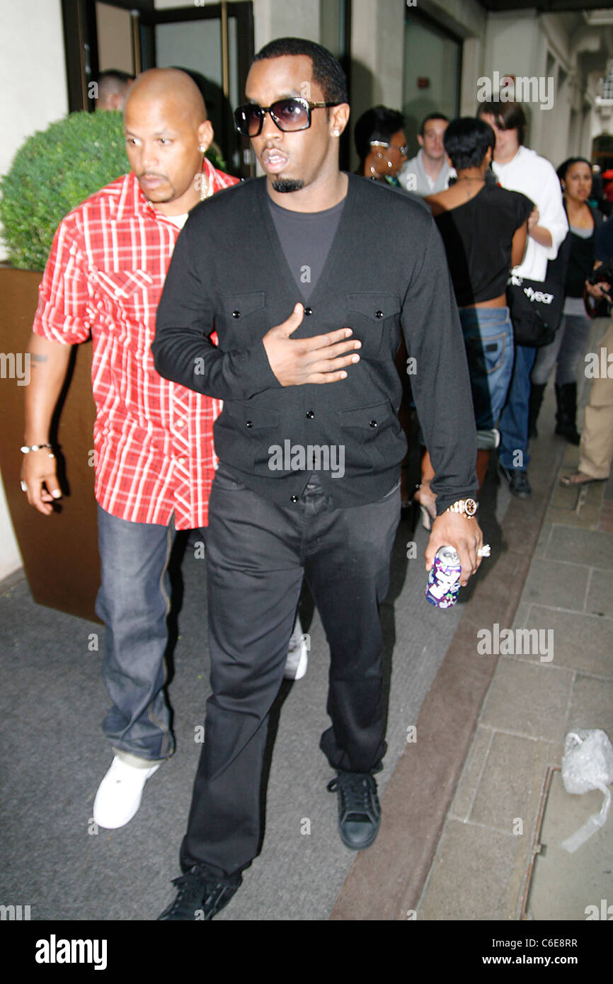 Sean Combs, aka P Diddy, leaving the May Fair hotel London, England