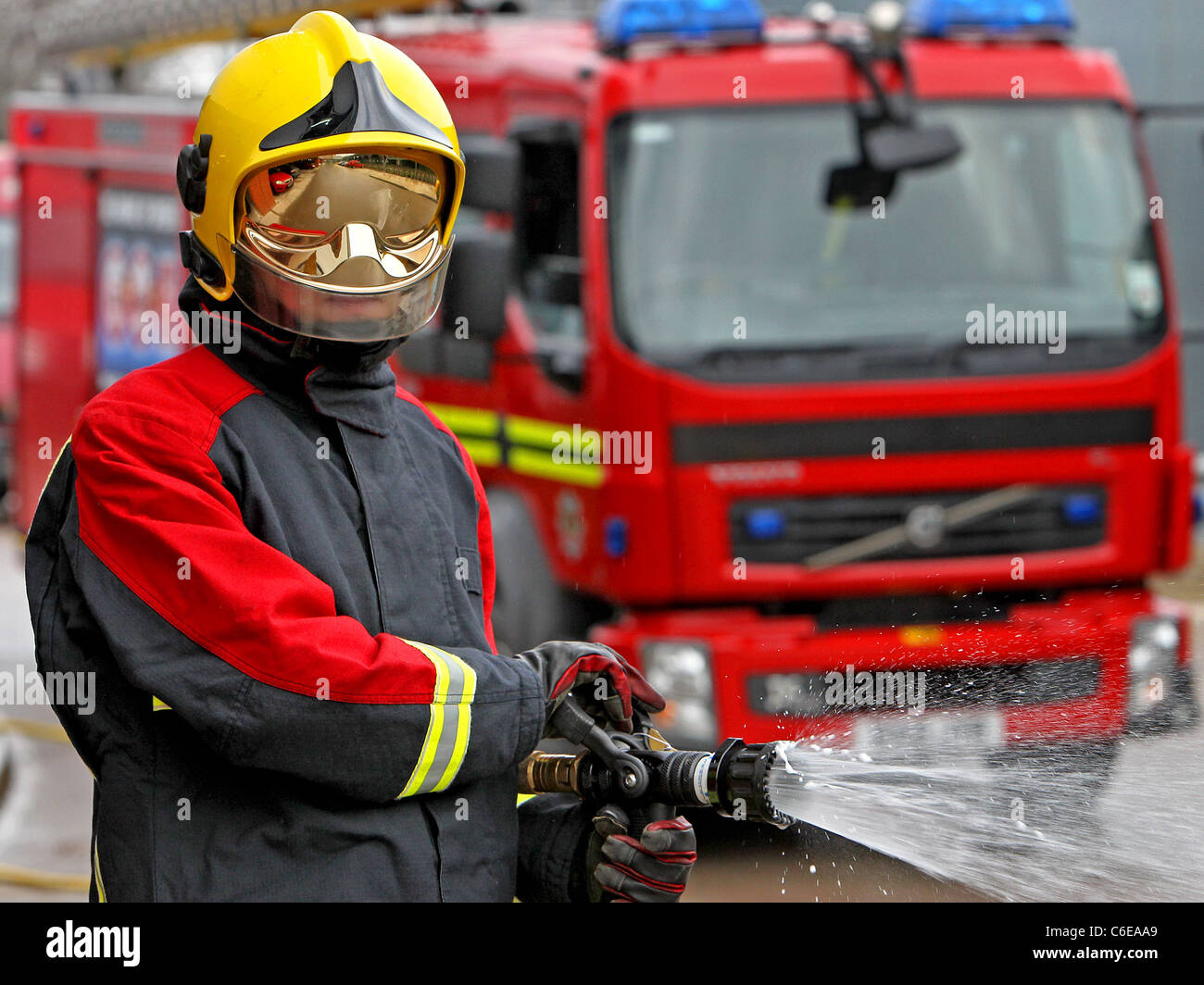 one of the West Midlands Fire Services new volvo appliance Stock Photo