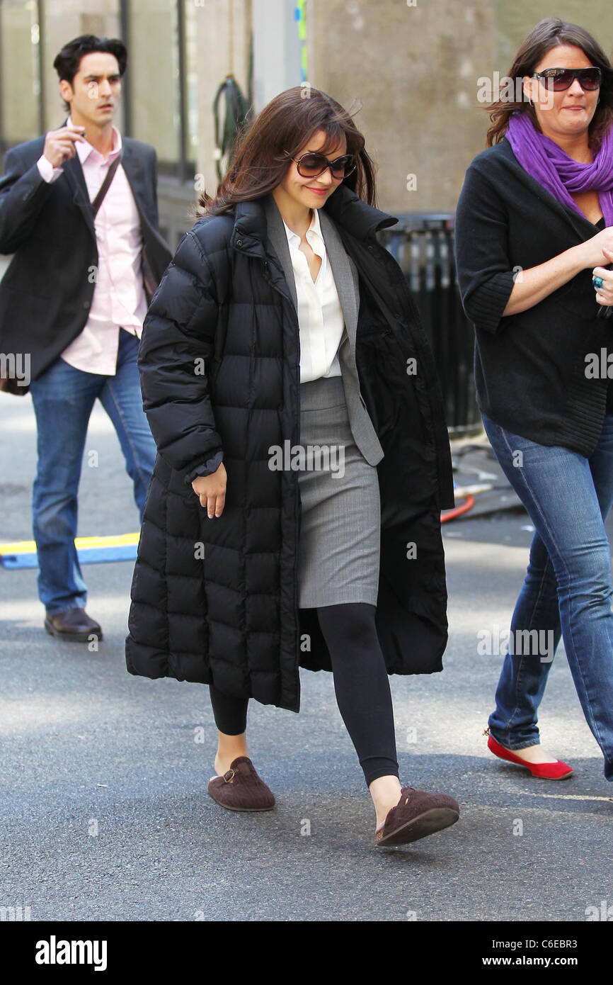 Ginnifer Goodwin filming on the set of her new movie 'Something