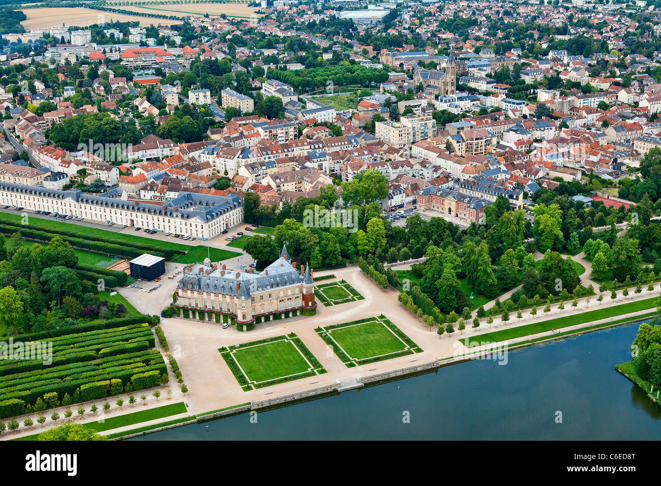Europe France Yvelines Aerial View Of Chateau De Rambouillet Stock Photo Alamy