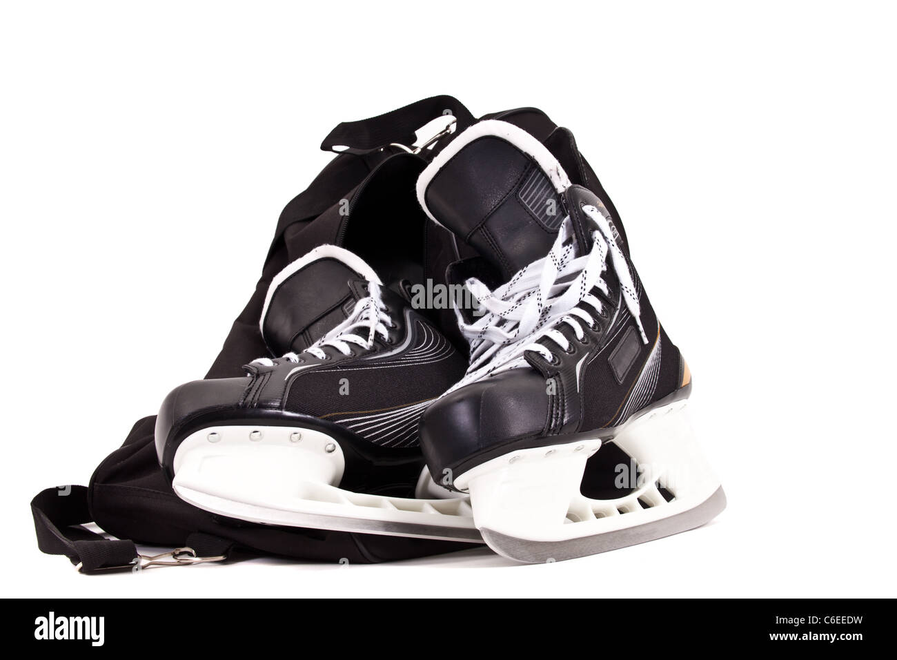 Bag for pair of hockey skates isolated on white background Stock Photo Alamy