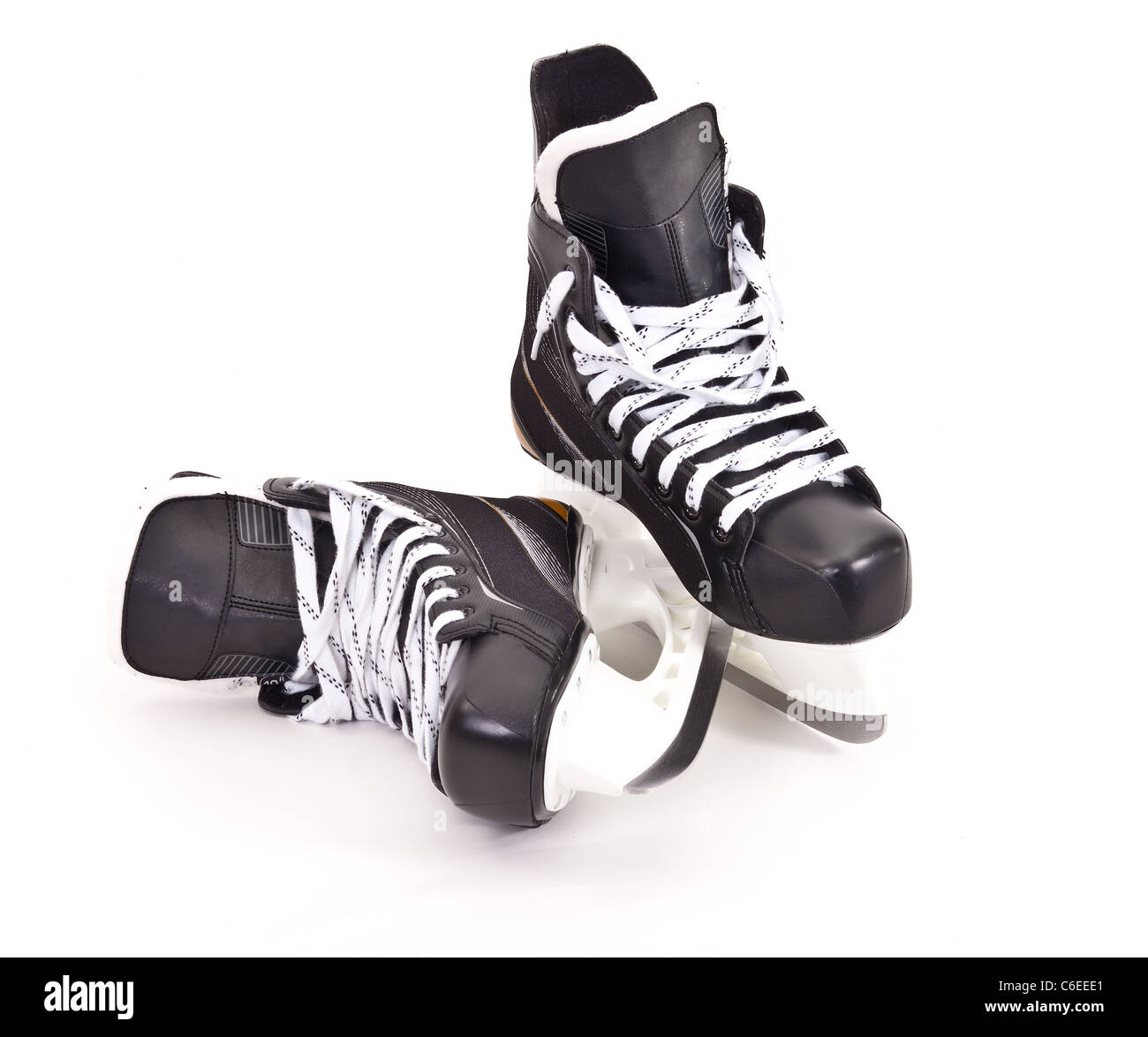 Pair of hockey skates isolated on white background Stock Photo Alamy