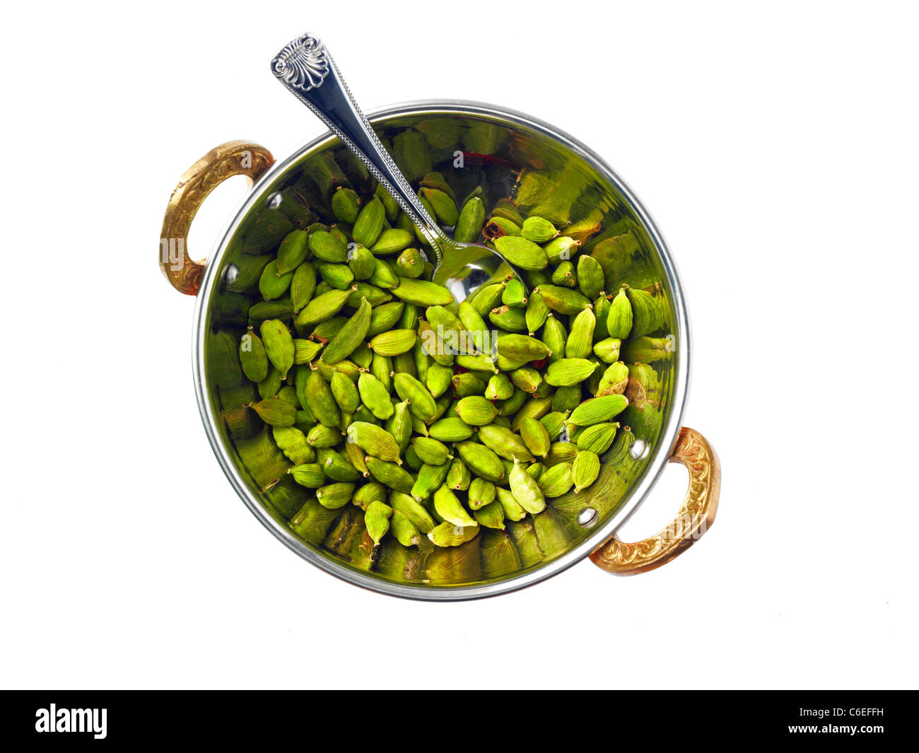 Studio shot of cardamom seeds in bowl Stock Photo