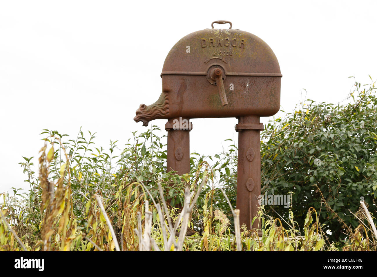 Water well cast iron hand pump dragor village water pump hires stock