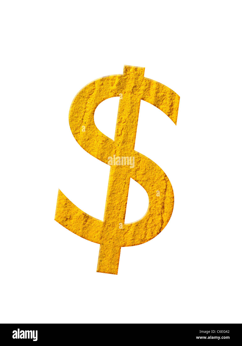 Studio shot of Chili Powder making US Dollar Sign on white background