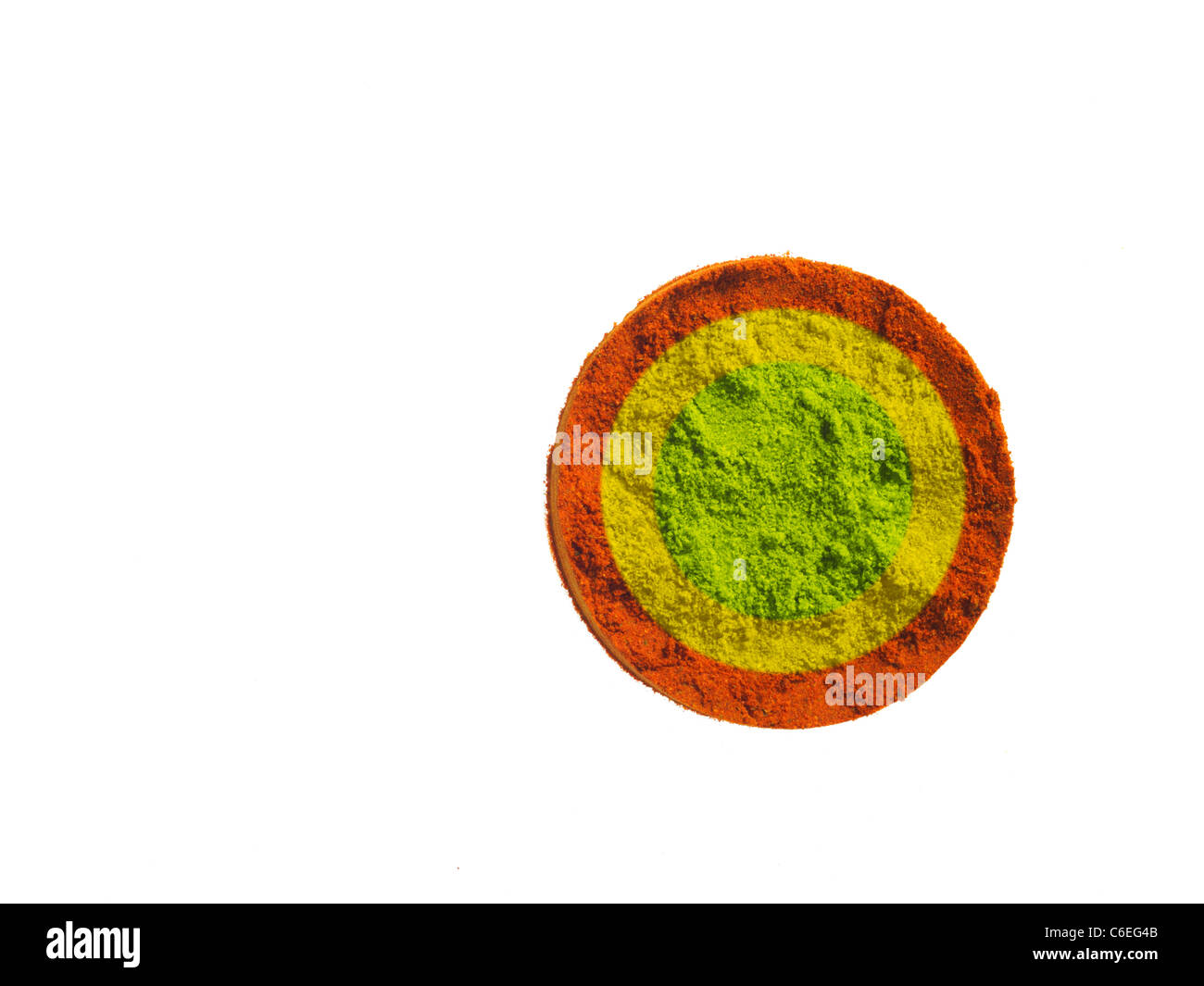 Studio shot of Chili Powder on white background Stock Photo