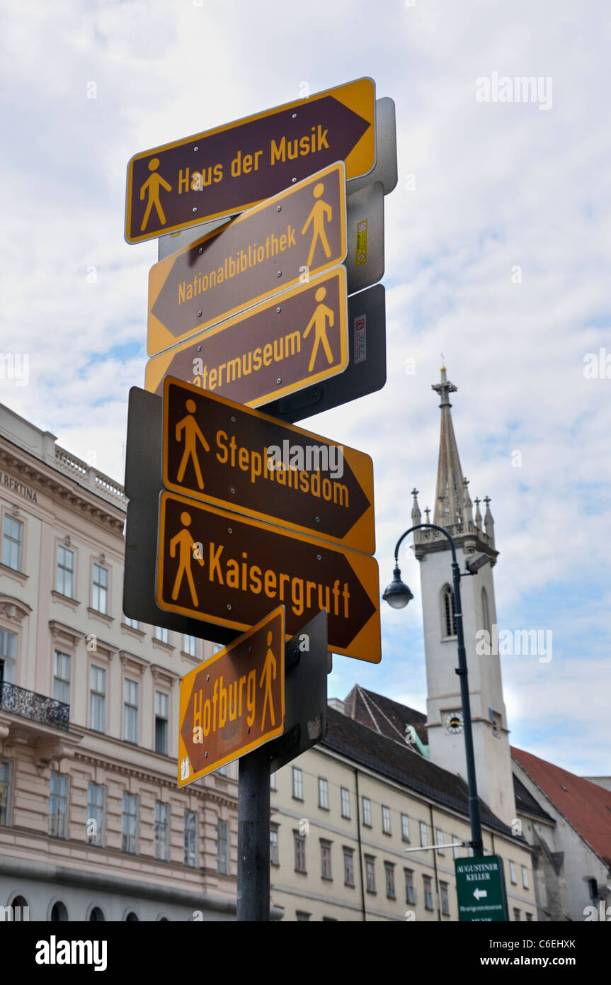 Direction signs, Vienna, Austria, Europe Stock Photo Alamy