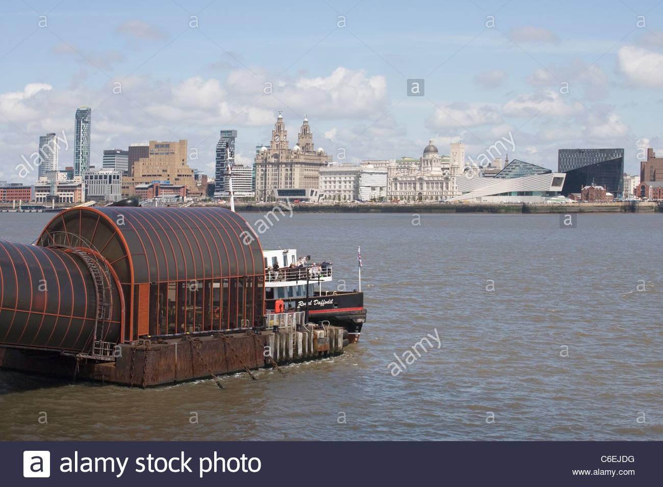 Liverpool Ferry From Birkenhead Merseyside High Resolution Stock