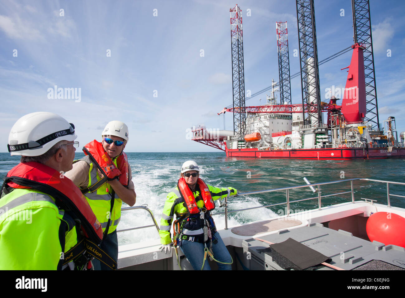 A Crew Transfer On The Walney Offshore Wind Farm Stock Photo - Alamy