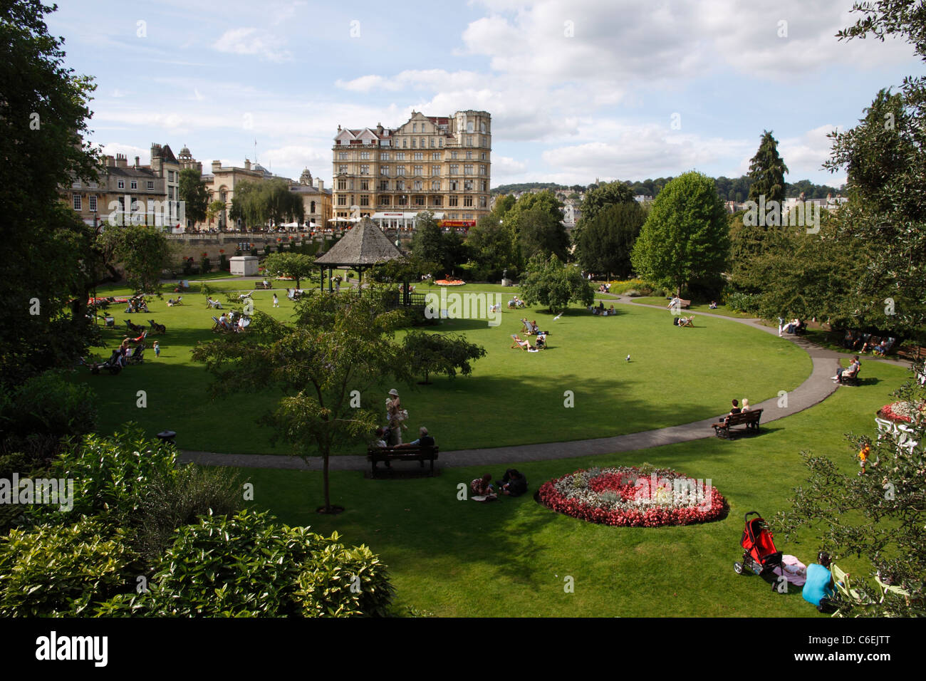 Parade Gardens in Bath city centre in Somerset England Stock Photo