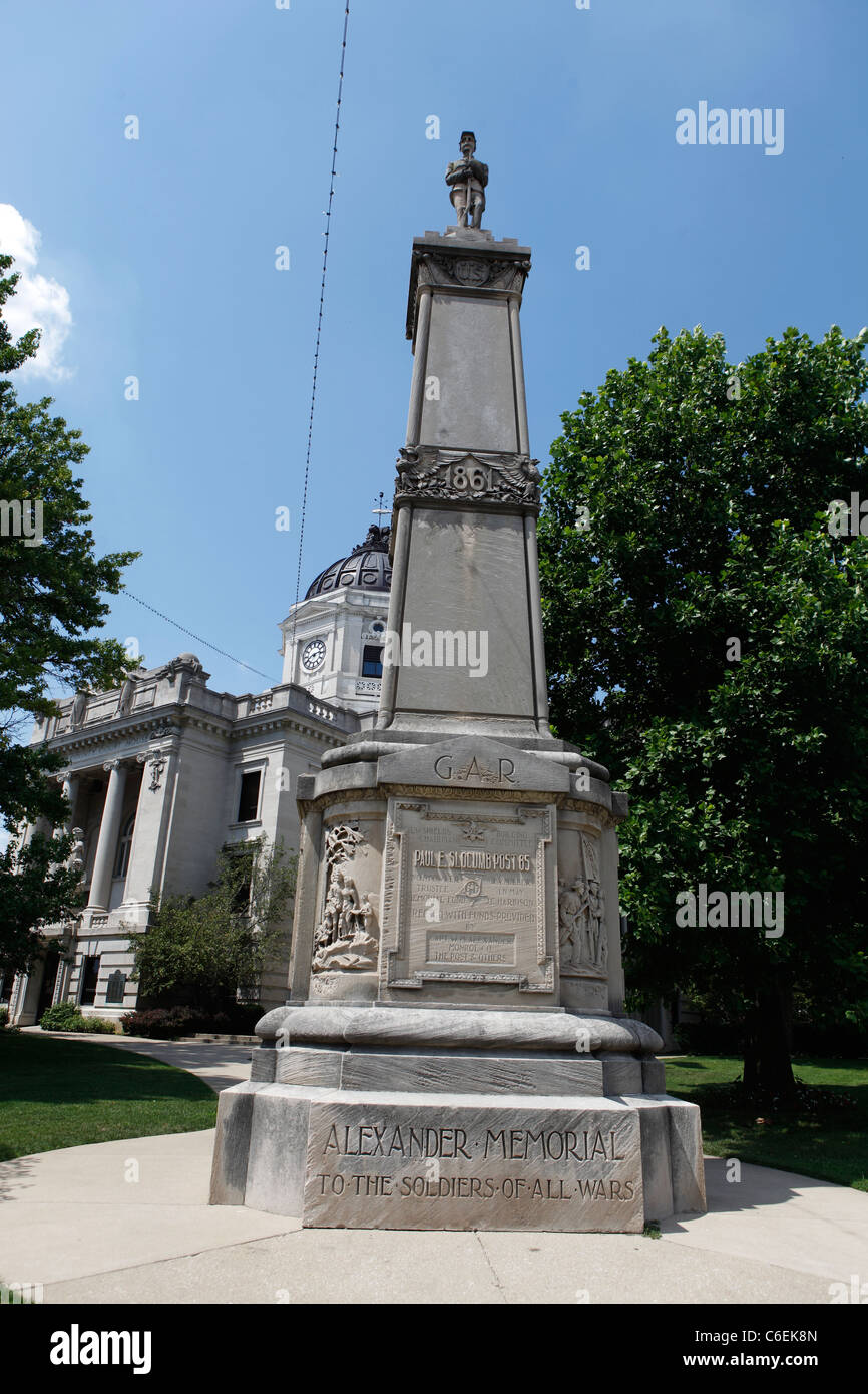 war memorial at the Monroe County Courthouse Bloomington Indiana Stock