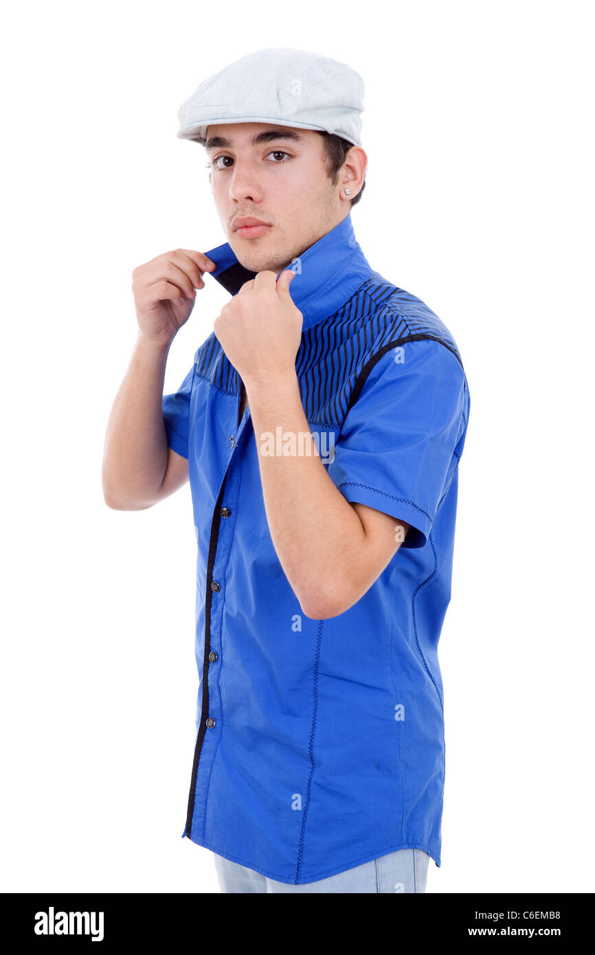 young casual man posing, isolated on white background Stock Photo - Alamy