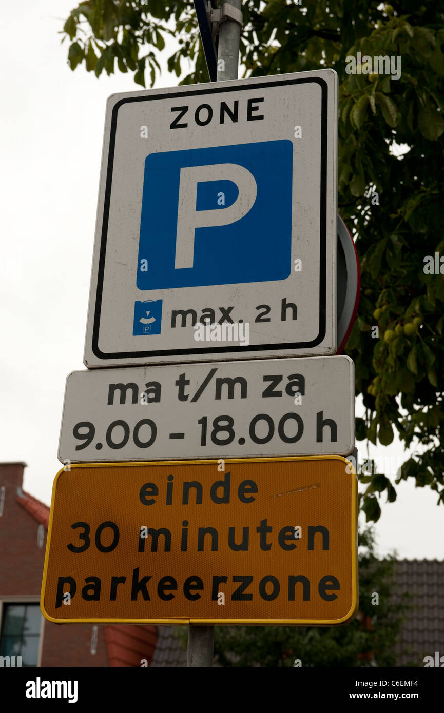 Parking Zone Sign Wassenaar Holland Netherlands Europe Stock Photo Alamy