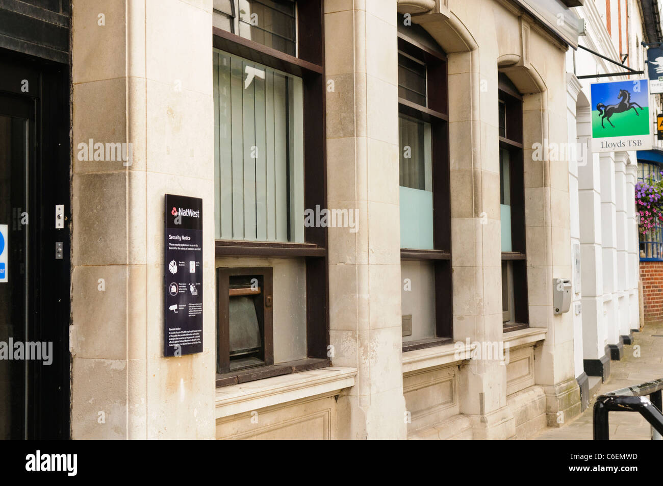 Nat West and Lloyds TSB banks side-by-side on a High Street Stock Photo