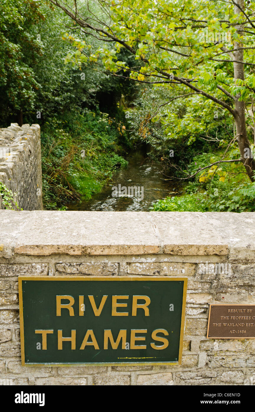 Source of the River Thames at Cricklade, the first town the river flows through and 90 miles from London Stock Photo