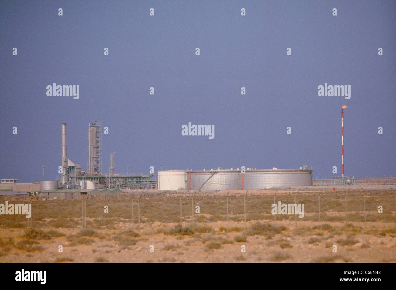 Brega is the site of an oil terminal and refinery, and the center of Libya's second-largest hydro-carbon complex, for export Stock Photo