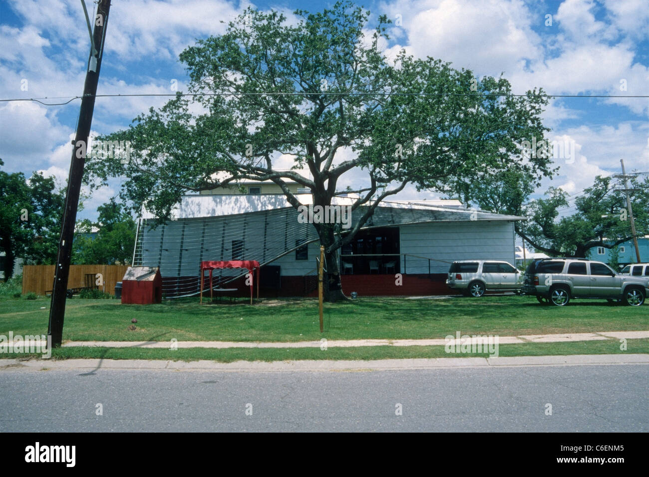 A newly constructed house in the lower Ninth Ward, New Orleans. Stock Photo