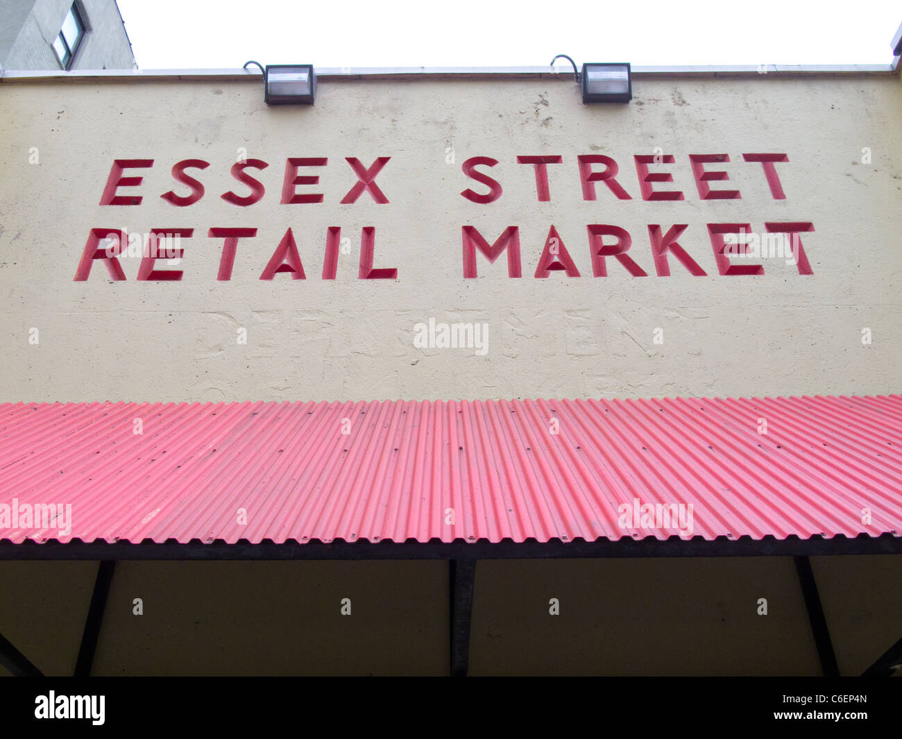 Essex Street Retail Market sign Stock Photo