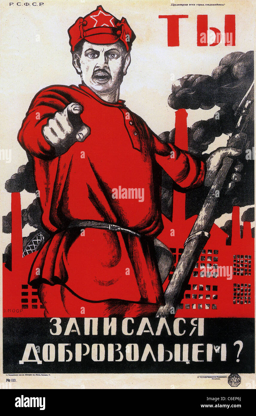 SOVIET RED ARMY RECRUITING POSTER 1920 asked Did You Volunteer ? Stock Photo