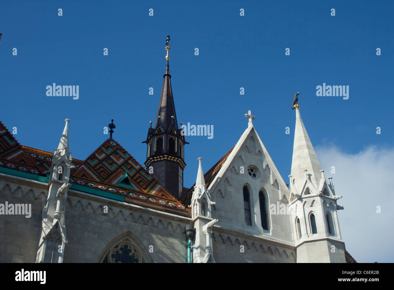 Matyas Church domes, Budapest Stock Photo