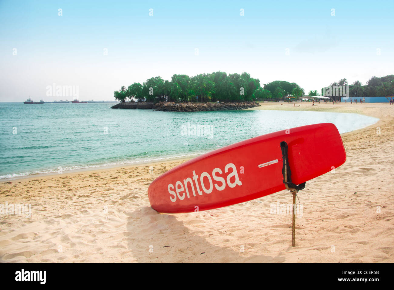 Bright sunny day at Sentosa Beach Singapore Stock Photo