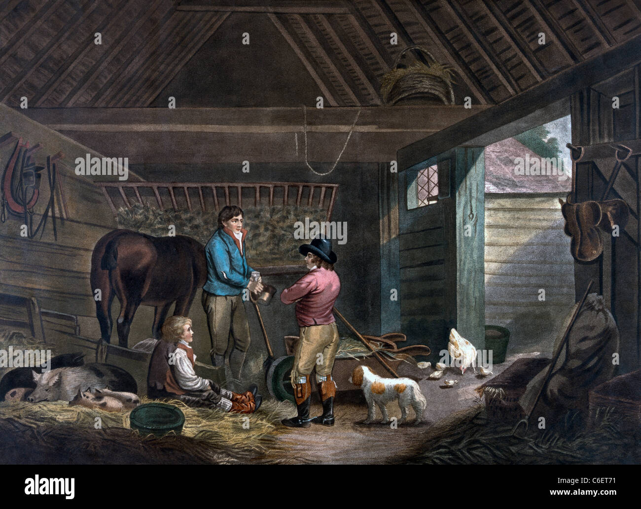 Evening or the post boy's return, circa 1796 Stock Photo