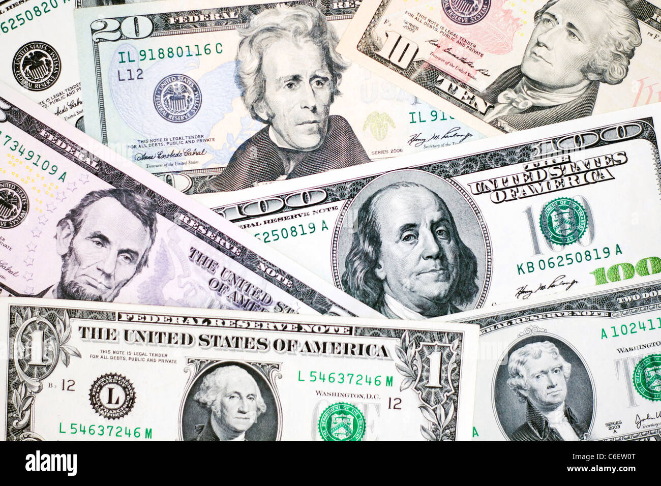 Banknotes of United States of America Stock Photo