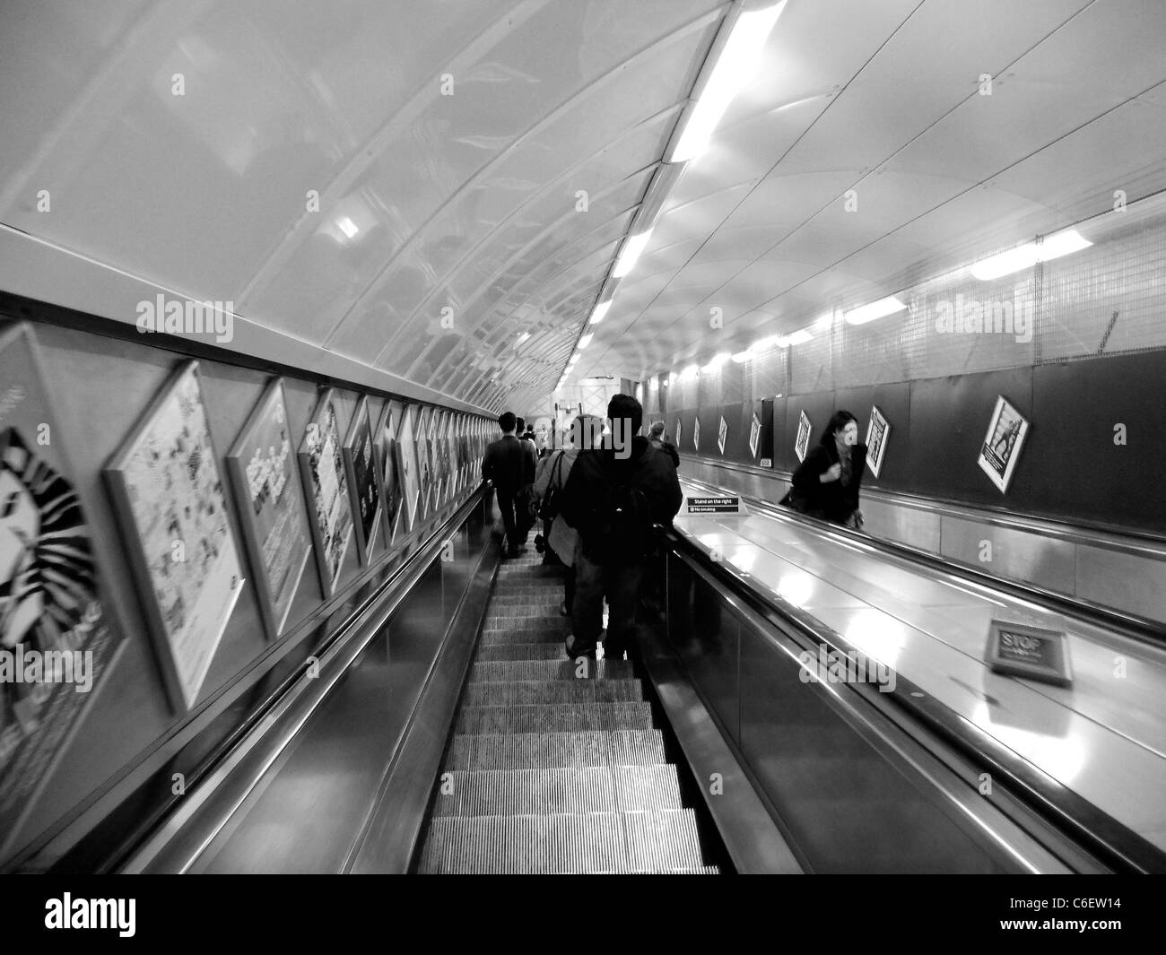 London city UK Great Britain United Kingdom tube train network escalators travel Stock Photo
