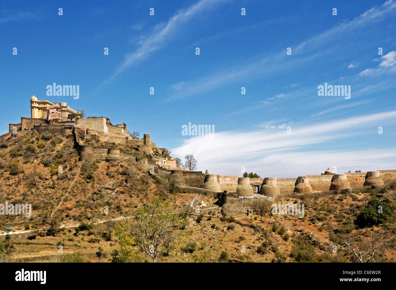 Fort and walls Kumbhalgarh Fort Rajsamand District Rajasthan India Stock Photo