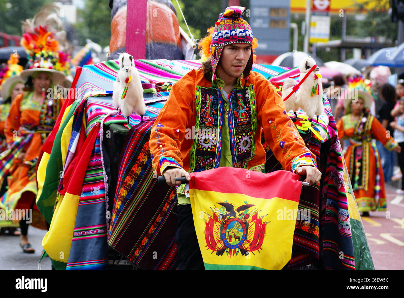 Performers at Carnaval del Pueblo, Europe's largest celebration of Latin American culture. Stock Photo