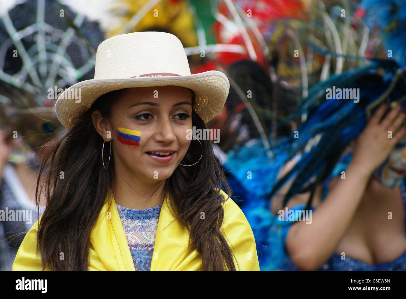 Performers at Carnaval del Pueblo, Europe's largest celebration of Latin American culture. Stock Photo