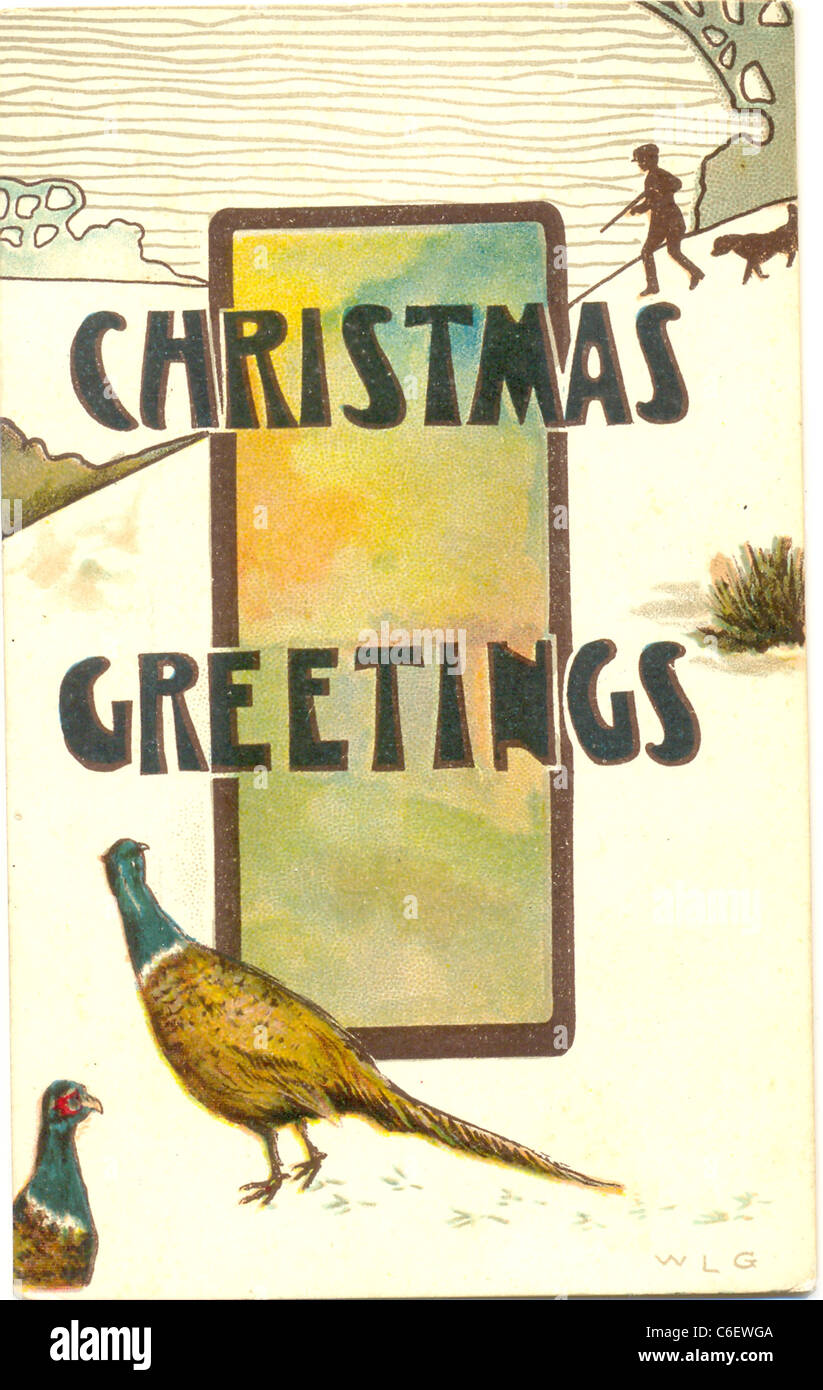 Christmas postcard by artist W L G Stock Photo