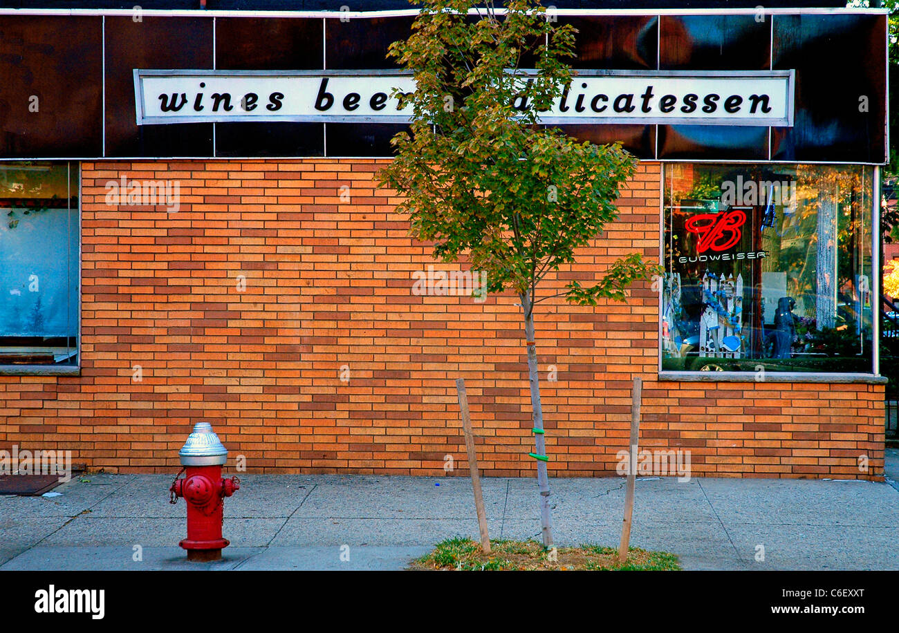 50s Style Liquor Store Exterior near Hamilton Park Jersey City Stock