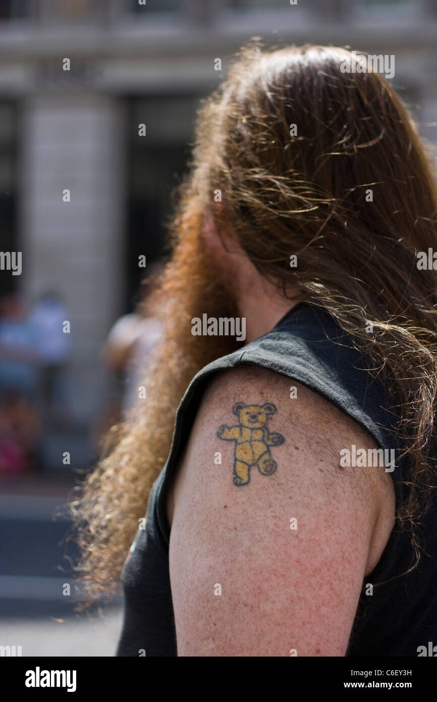 A tattooed bear Stock Photo