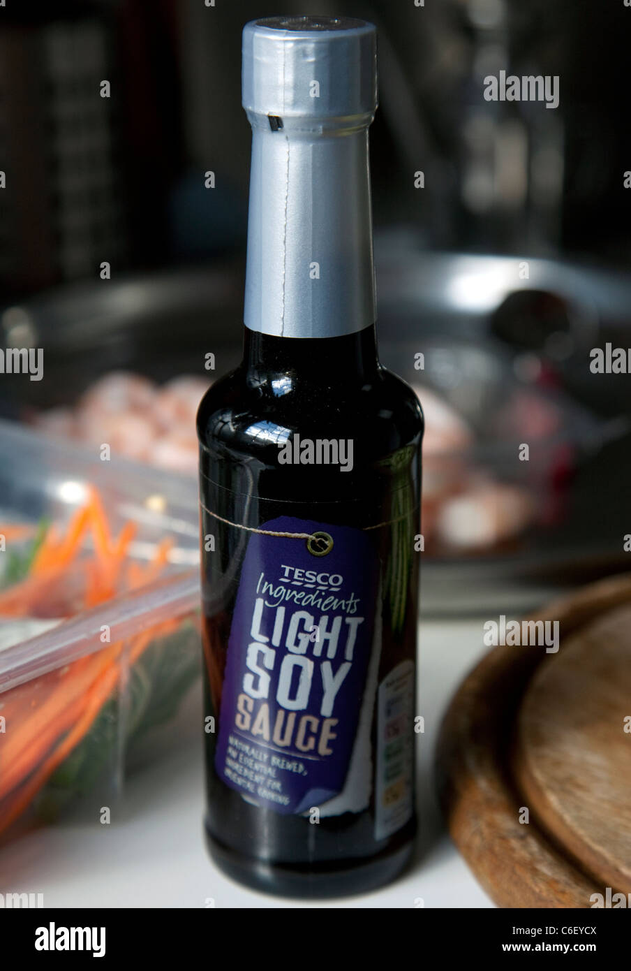 Light soy sauce for oriental-style cooking, London Stock Photo