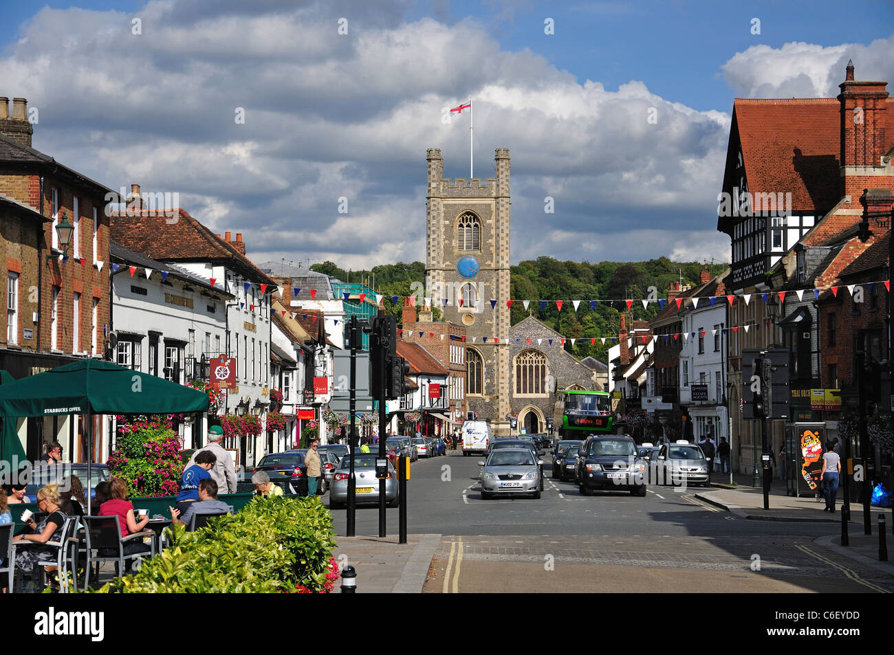 St Mary's Church from Market Place, Henley-on-Thames, Oxfordshire ...