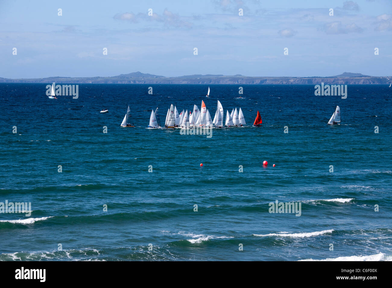 Summer Regatta sailing boats at Little Haven Pembrokeshire Wales UK