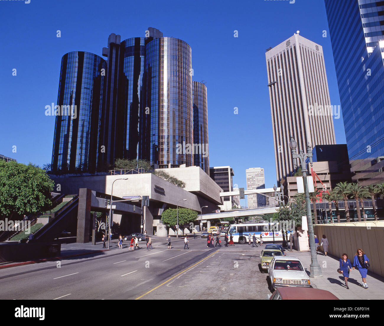 Skyscrapers in Downtown Business District, Los Angeles, California, United States of America Stock Photo