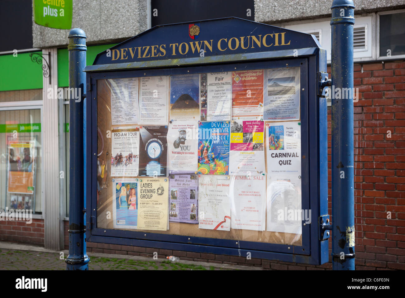 Council Notice Board Devizes Wiltshire England UK Stock Photo Alamy