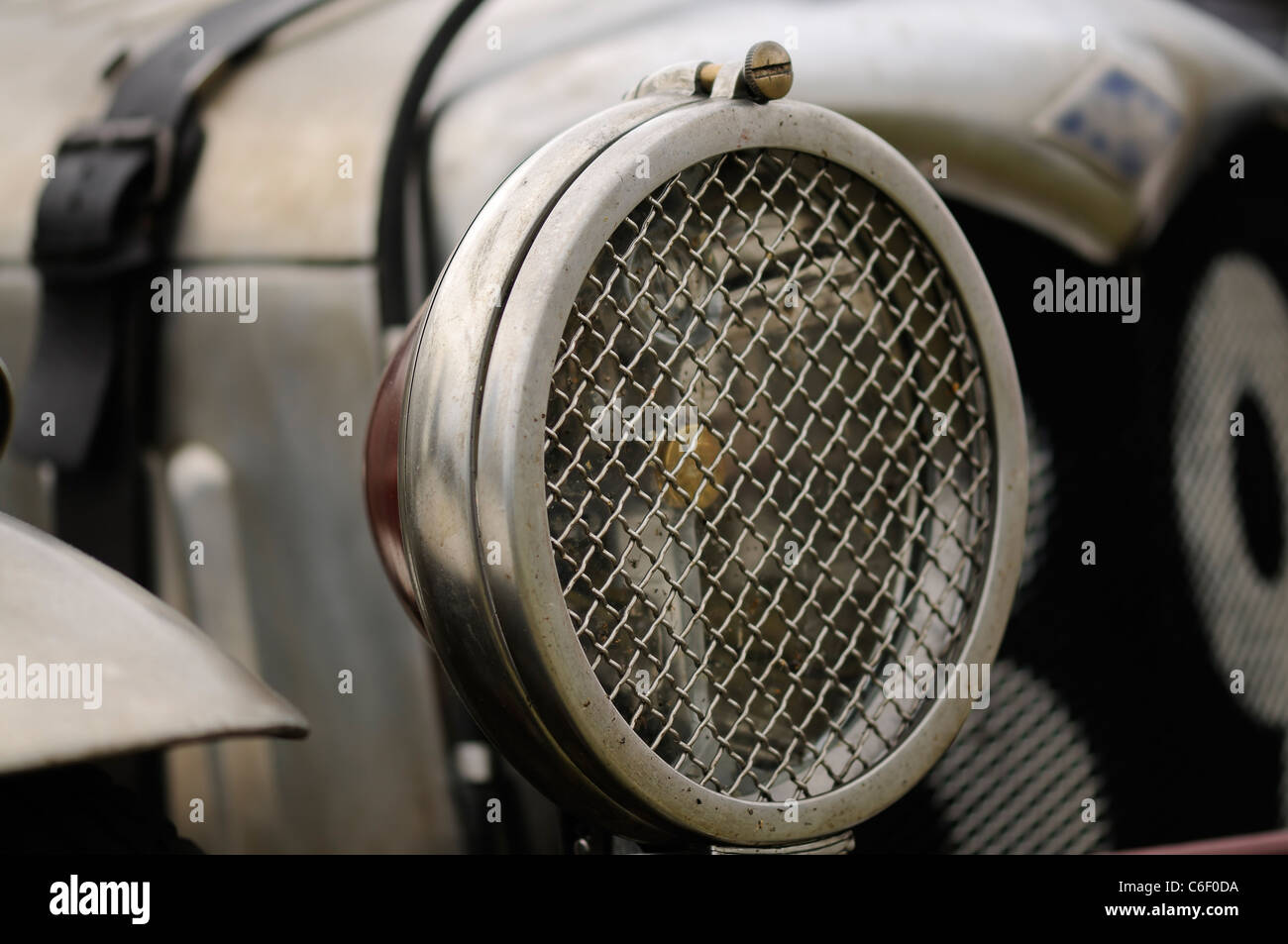 Detail of a vintage racing car Stock Photo