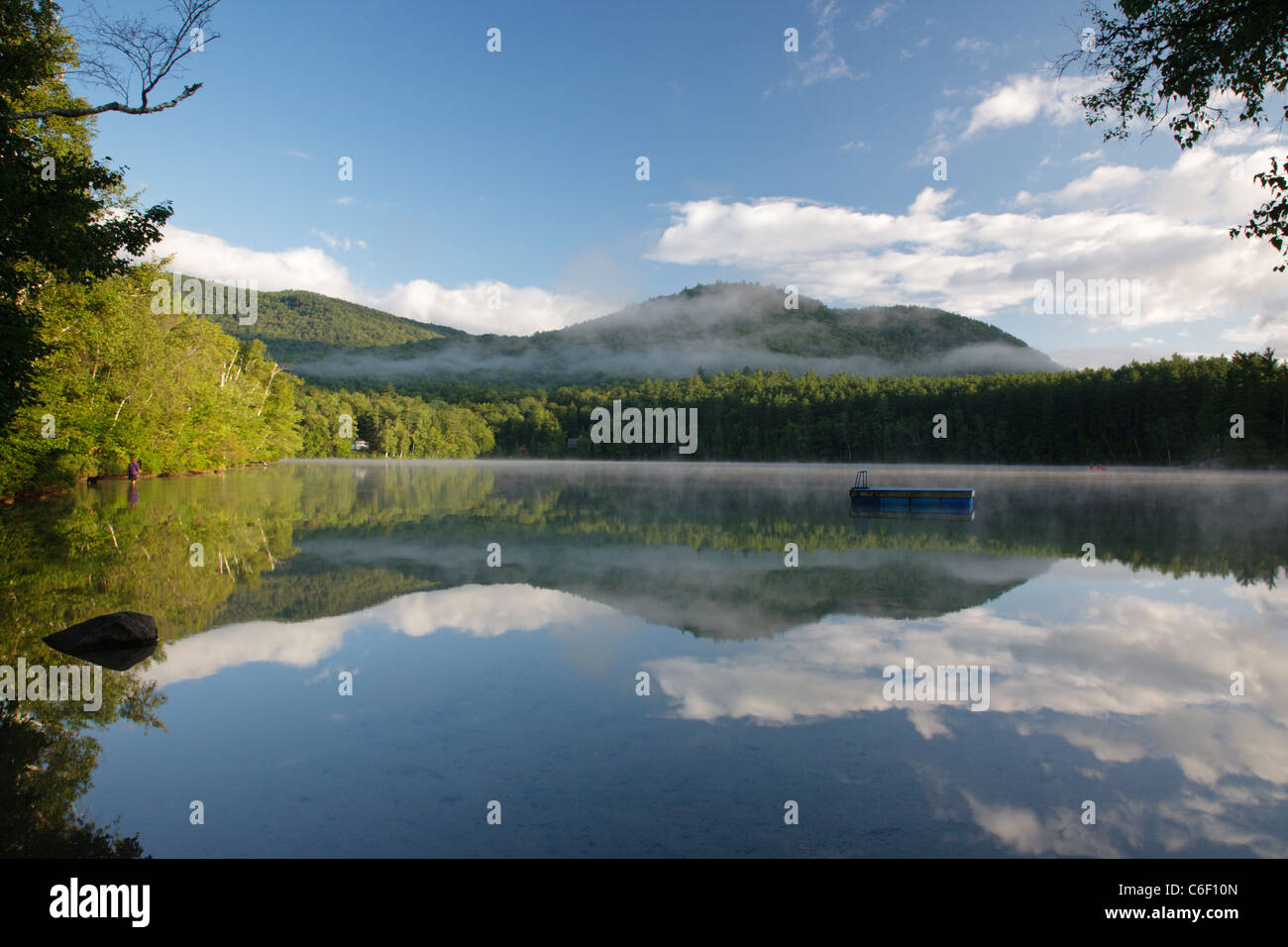 Mirror Lake in Woodstock, New Hampshire USA during the summer months
