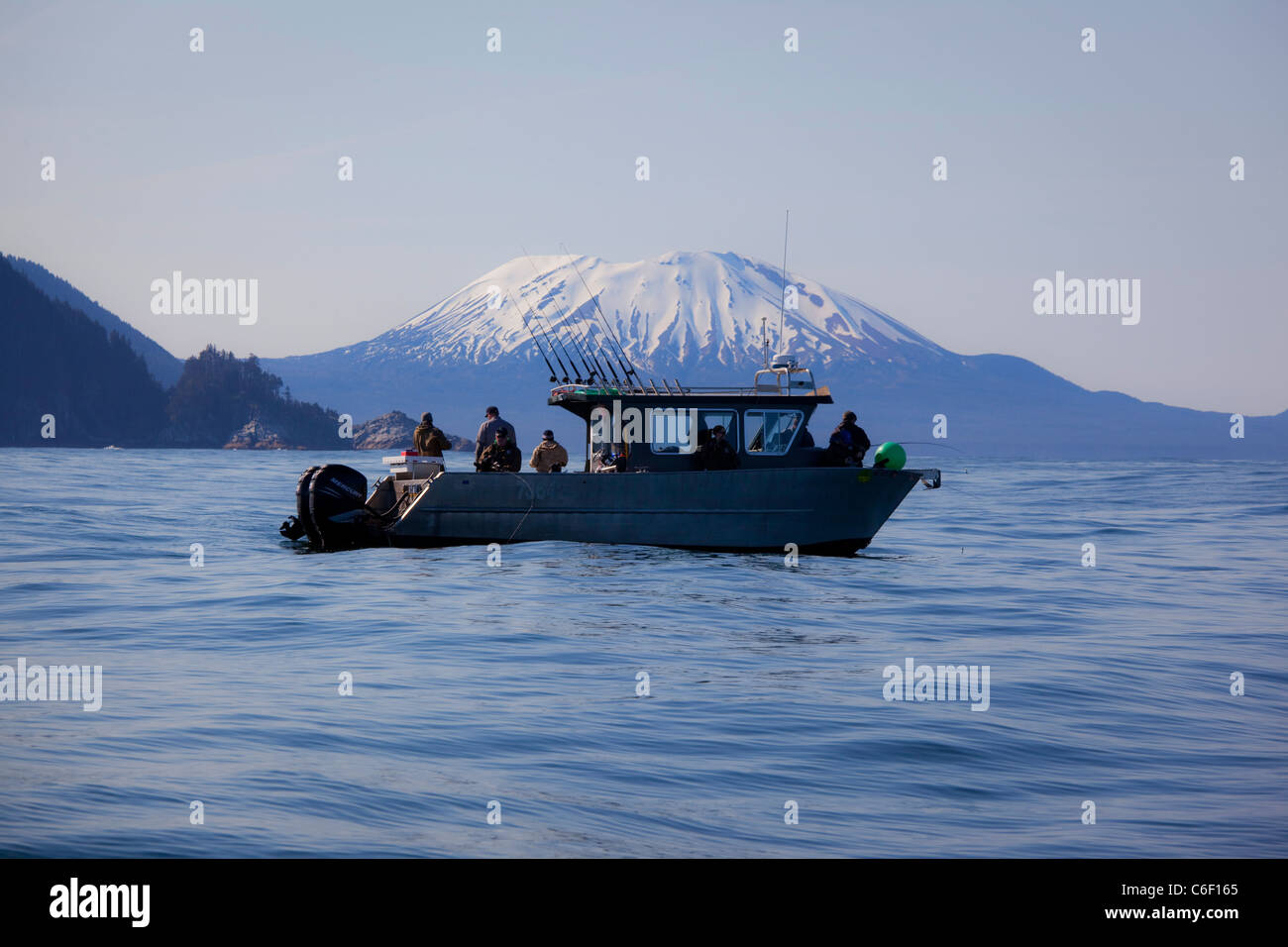 Salmon Fishing, Talon Lodge, Sitka, Alaska Stock Photo