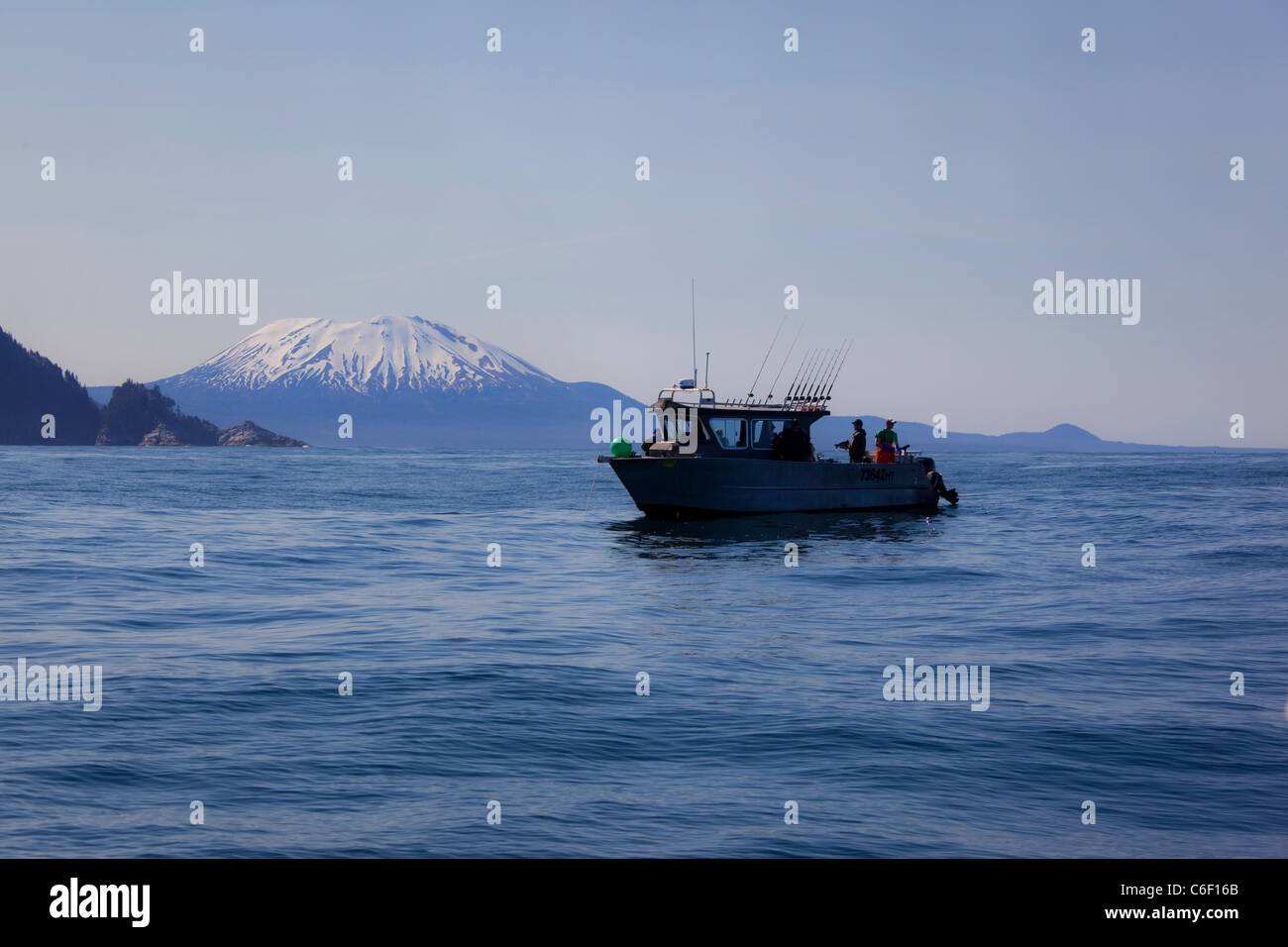 Salmon Fishing, Talon Lodge, Sitka, Alaska Stock Photo