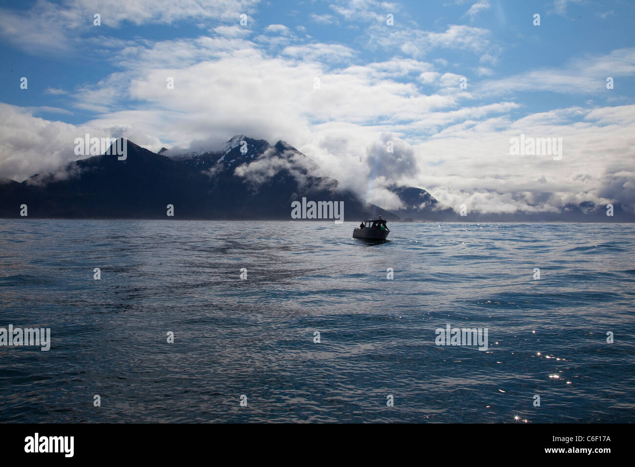 Salmon Fishing, Sitka, Alaska Stock Photo