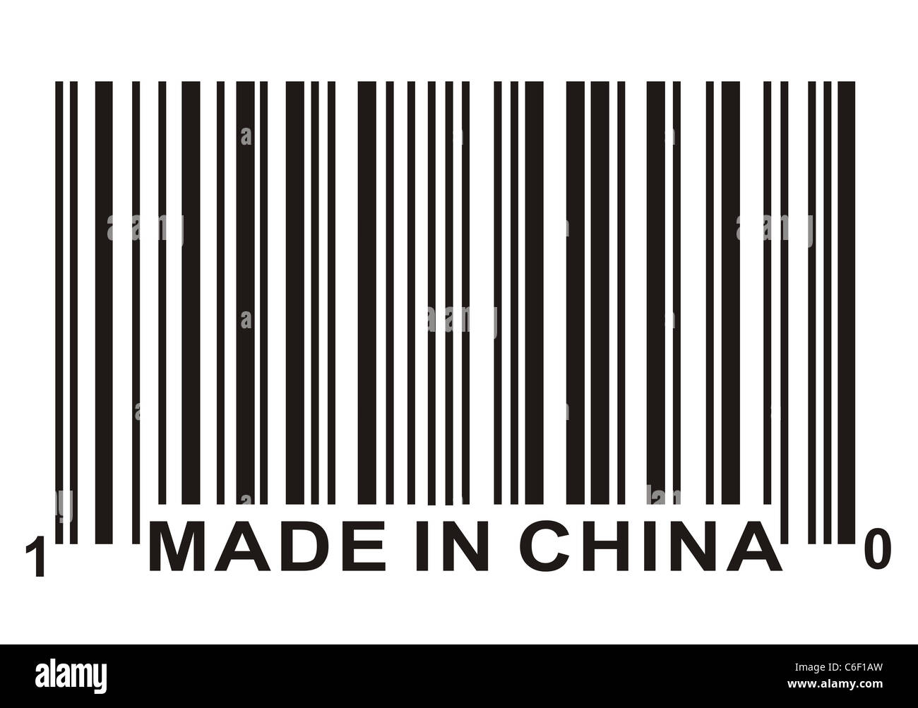 Made in China and barcode, business concept Stock Photo