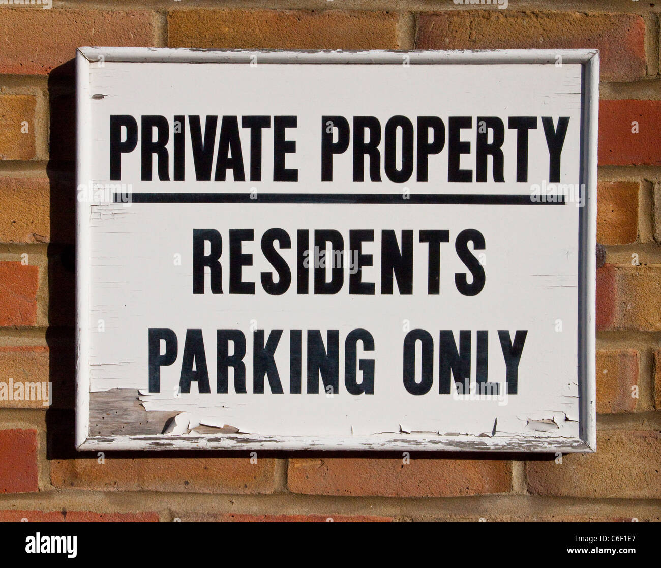 Private Property, Private Residents Parking Only Sign Stock Photo - Alamy