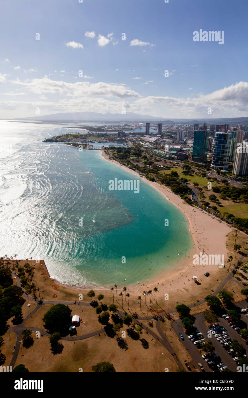 Ala Moana Beach Park, Waikiki, Honolulu, Oahu, Hawaii Stock Photo Alamy
