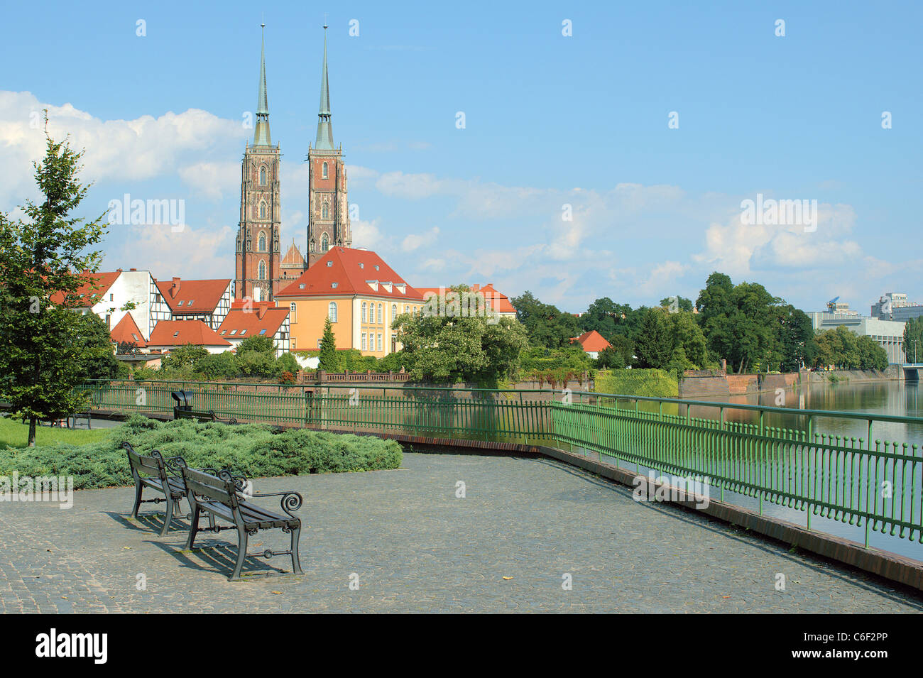 Saint John gothic cathedral Odra river Archbishop's residence in a ...