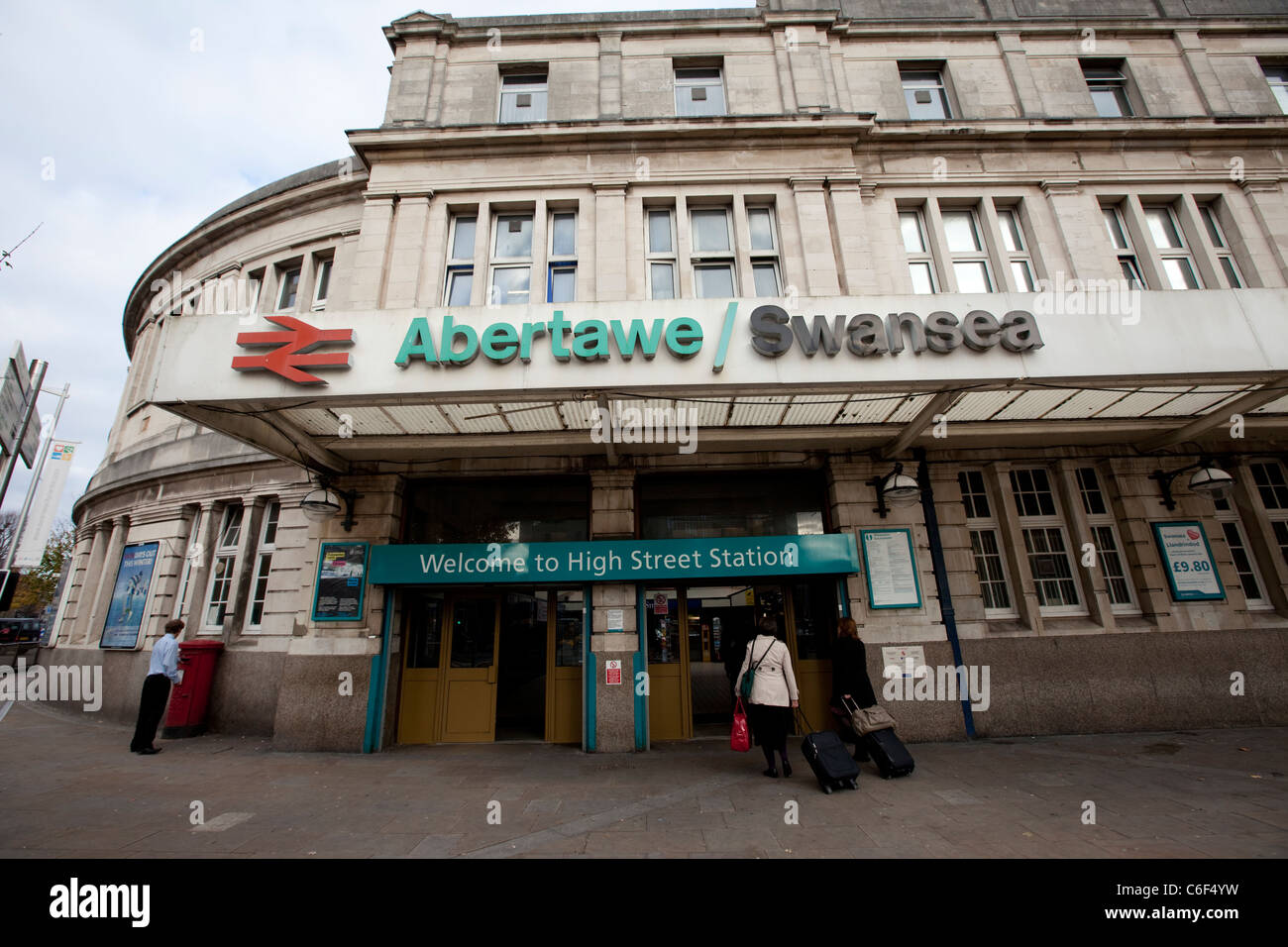 The exterior of Swansea Train Station, Wales United Kingdom Stock Photo