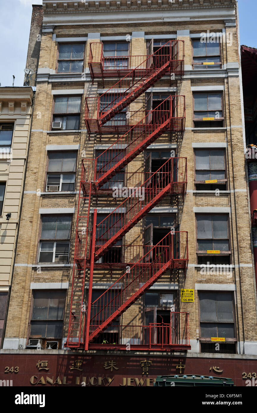 Fire escapes, New York, Manhattan, USA Stock Photo Alamy